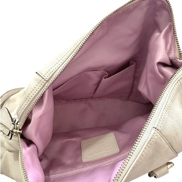 COACH Ashley Front Pleat Leather Convertible Satchel Shoulder Bag  -  F15445 - Picture 12 of 13